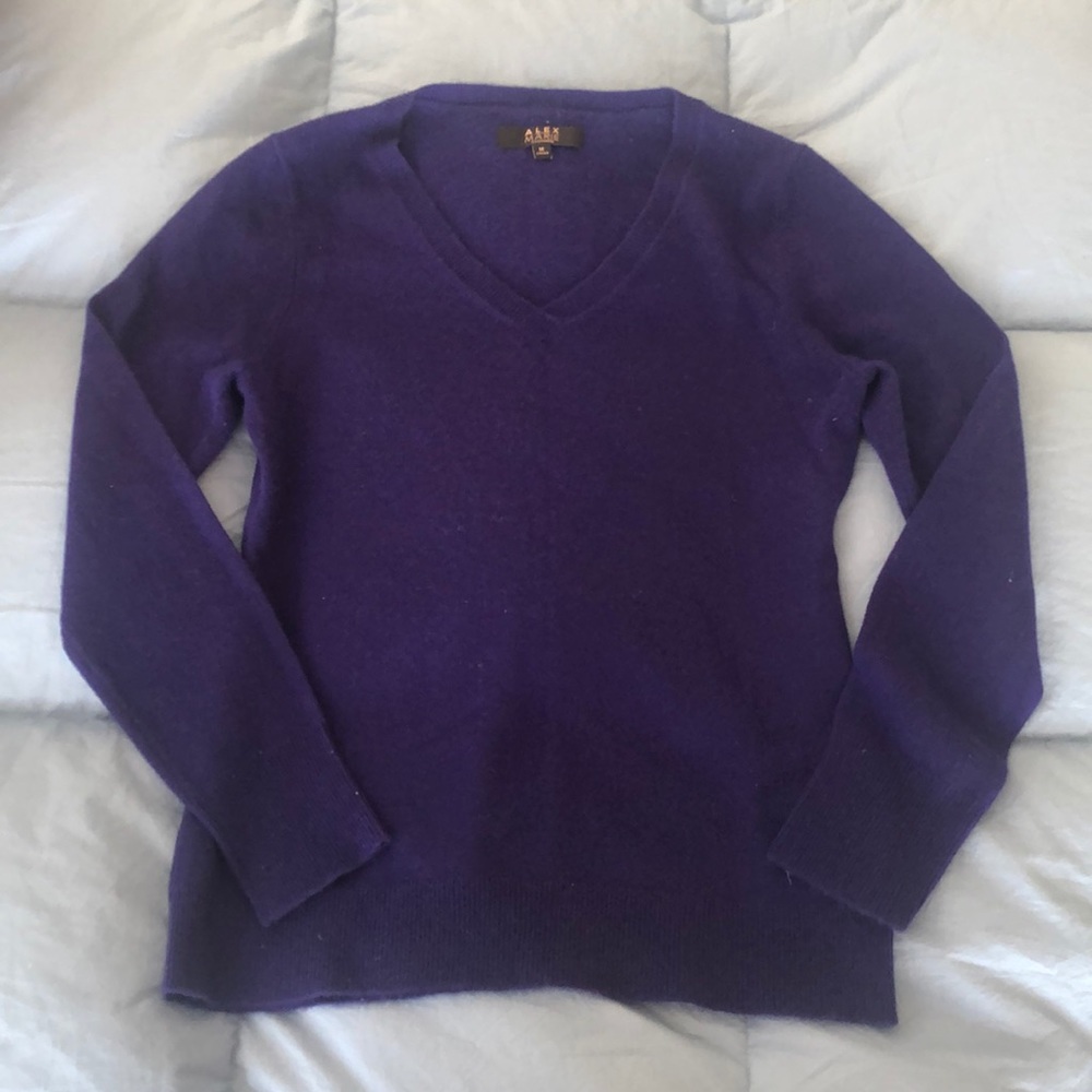 Alex Marie royal blue violet 100% cashmere sweater